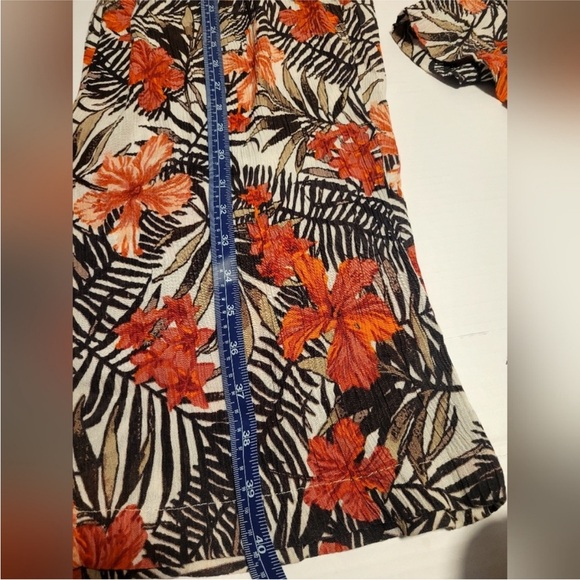 New Directions Orange and Black Floral Coverup Pants size L - Picture 5 of 5